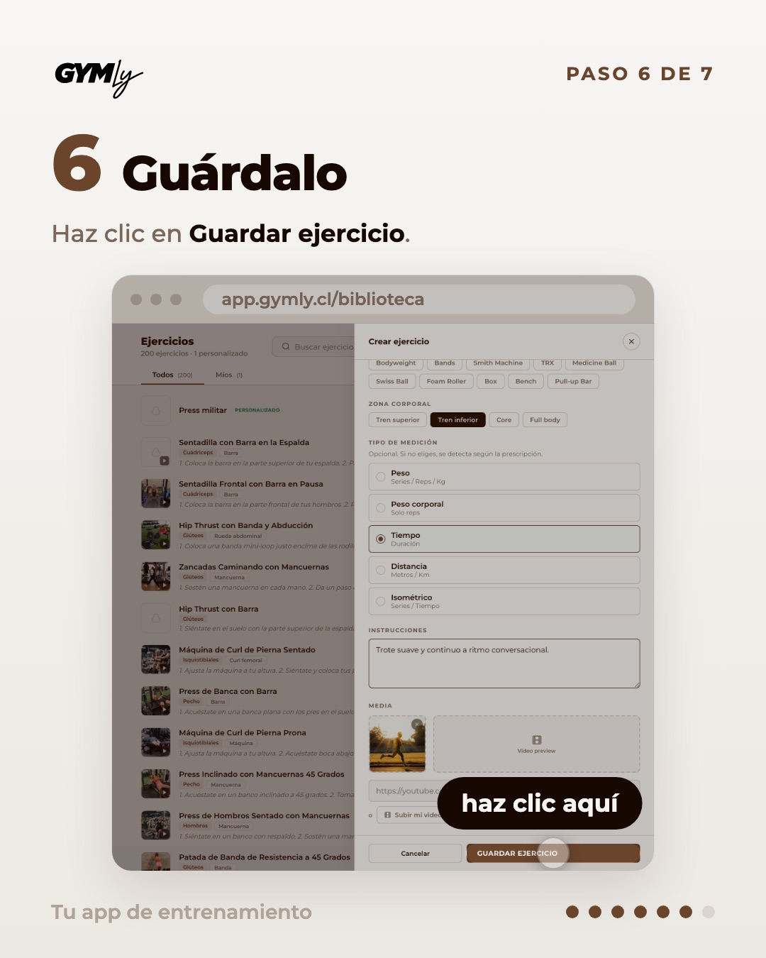 Guárdalo. Haz clic en Guardar ejercicio.